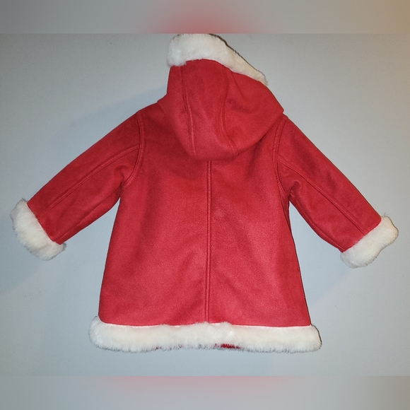 🎅 Baby GAP Vintage Red Christmas Dressy Holiday Pea Coat Jacket 12-18 Toddlers - Picture 2 of 9